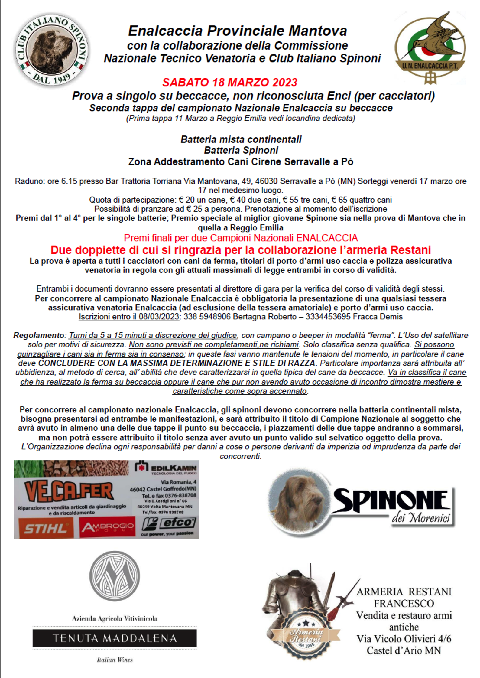 Mantova Beccaccia Continentali seconda prova - (18/3/2023)